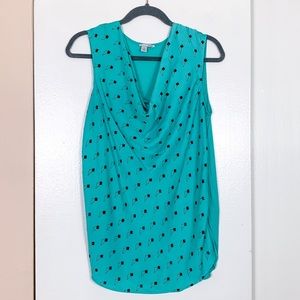 Halogen Geometric Print Sleeveless Cowl Neck Blouse